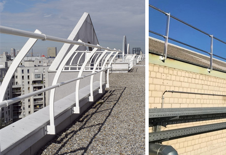 Sophisticated, collective and permanent: Barrial® safety railings and corridor systems for contemporary prevention on flat roofs.