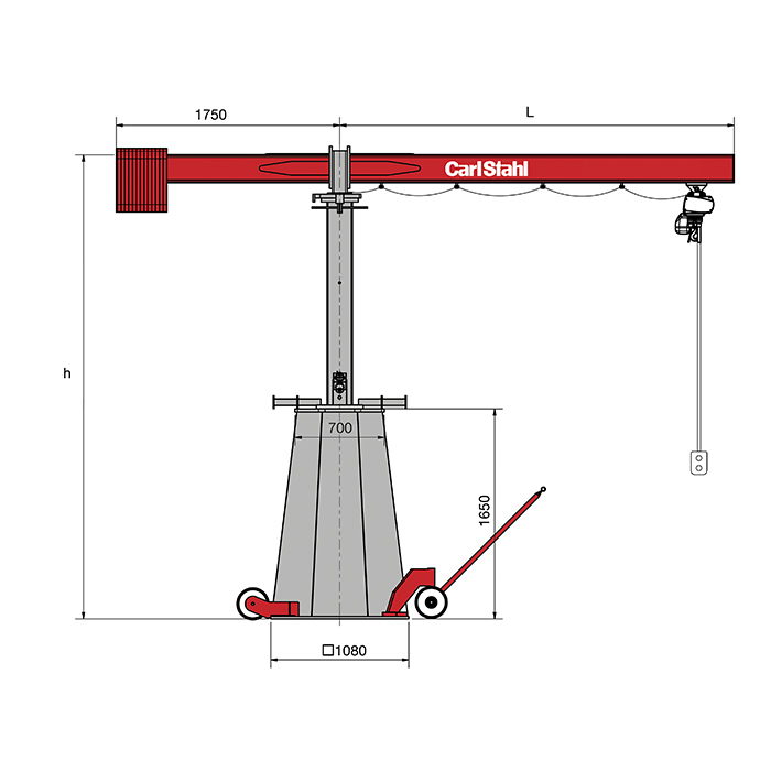 Wanderkran WK 3 mit Gegengewicht