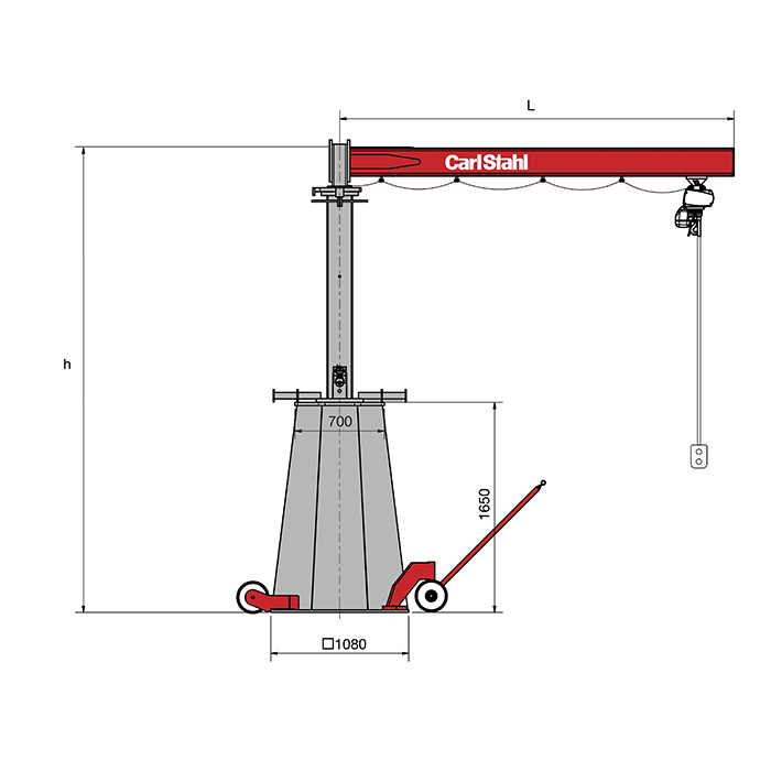 Wanderkran WK 3 ohne Gegengewicht