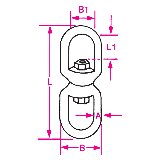 Drallfänger aus Edelstahl mit 2 Ösen