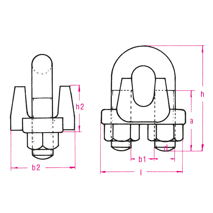 Drahtseilklemme aus Edelstahl schwer