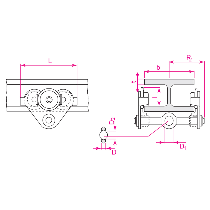Techn.Zeichnung Rollfahrwerk HTP