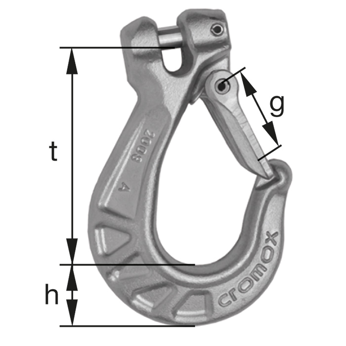 Niro Gabelkopfhaken CGHF mit Sicherungsk