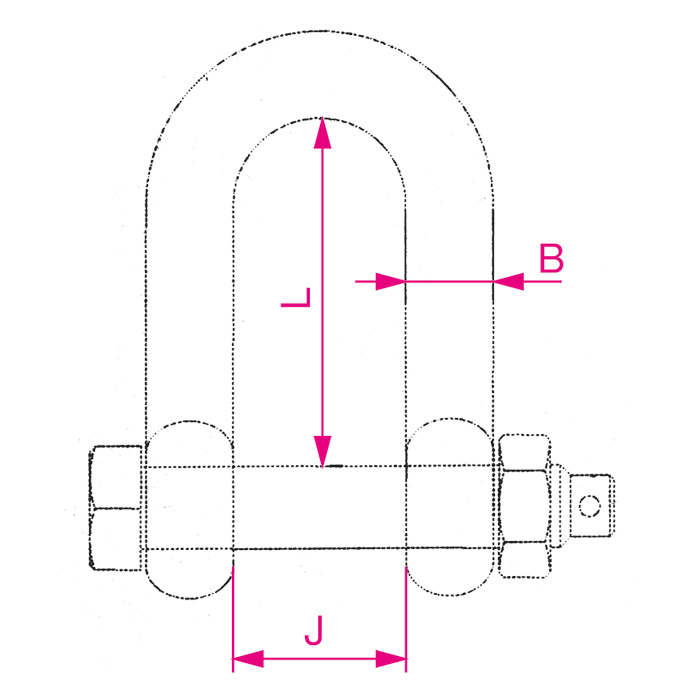 Edelstahlschäkel gerade, Sicherheits-B.