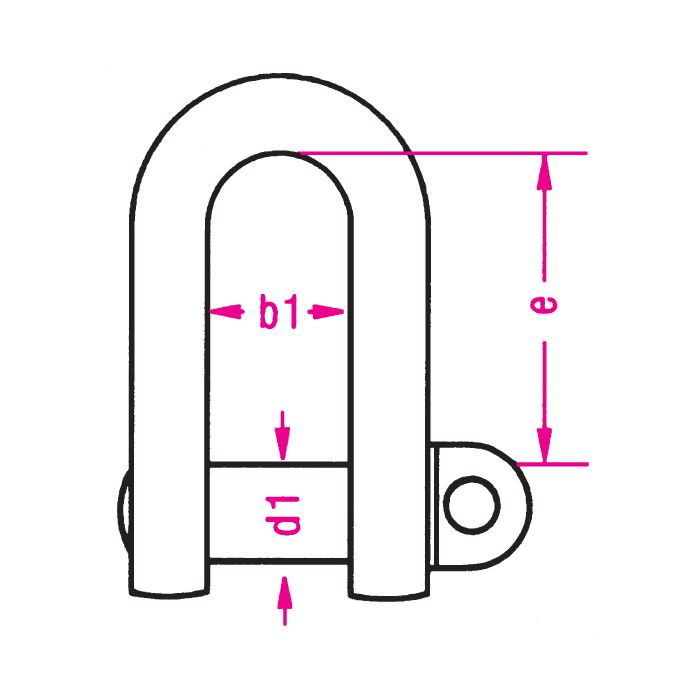 Schäkel, gerade Form