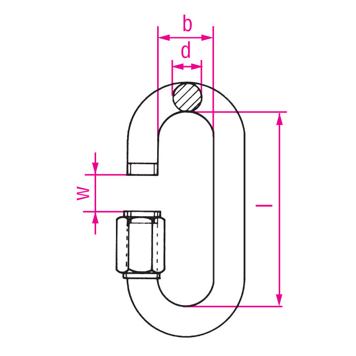 Kettenschnellverschluss aus Edelstahl