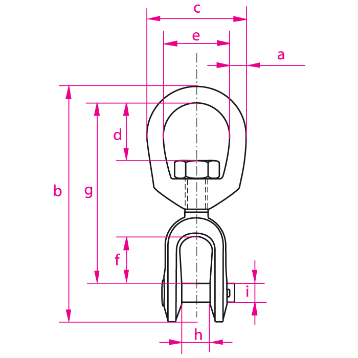 Langauge mit drehbarem Gabelschäkel