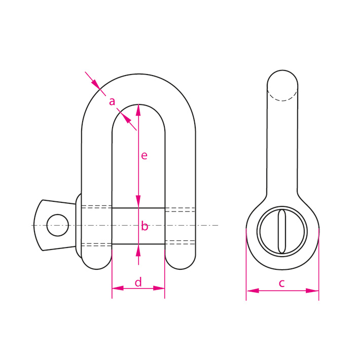 Schäkel gerade Form mit Augbolzen