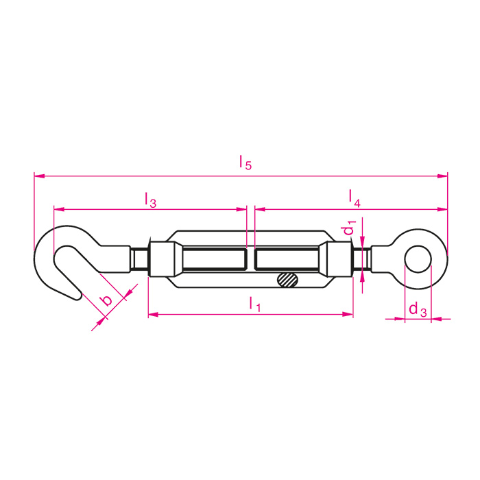 Spannschloss mit Haken und Öse