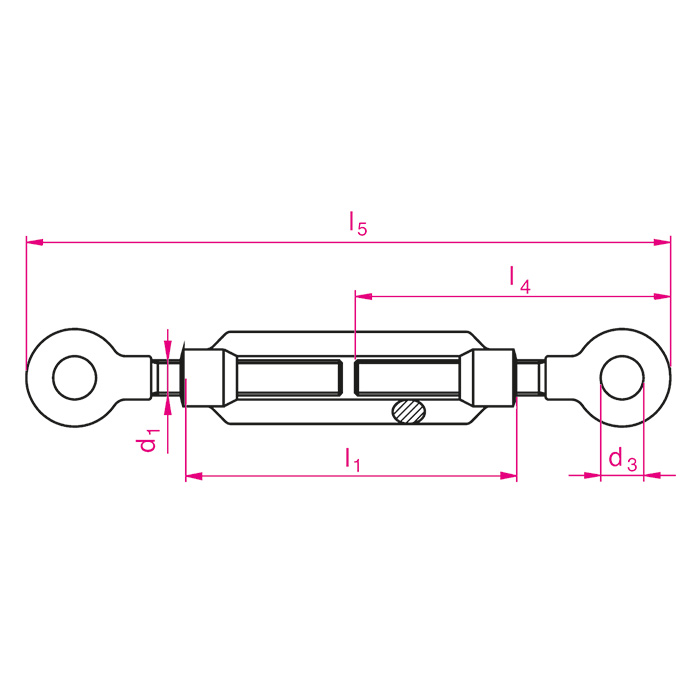 Spannschloss mit 2 Ösen