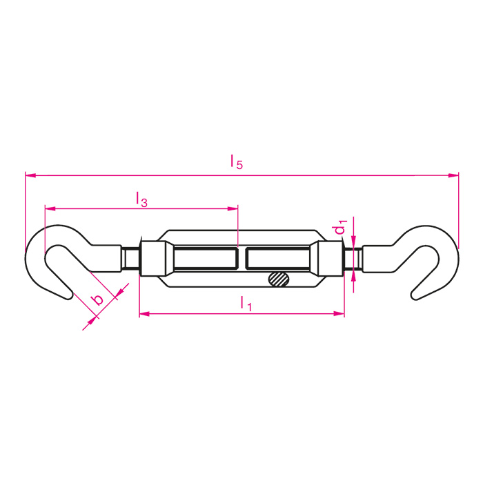 Spannschloss mit 2 Haken