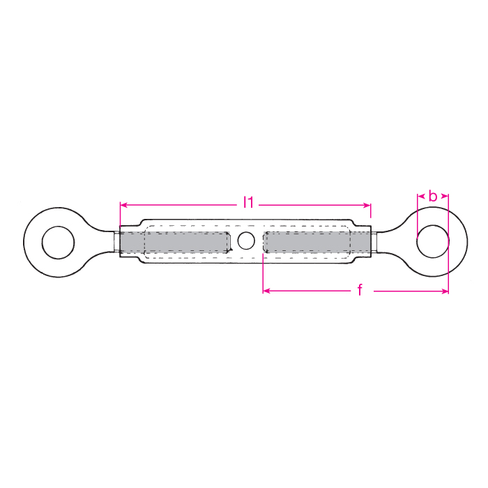 Rohrspannschloss mit 2 Ösen