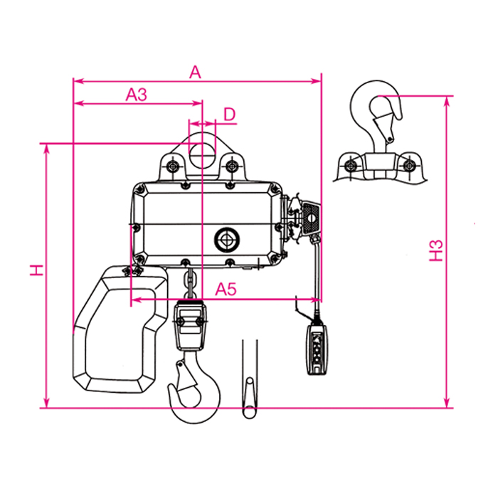 Elektrokettenzug 620, Tragöse