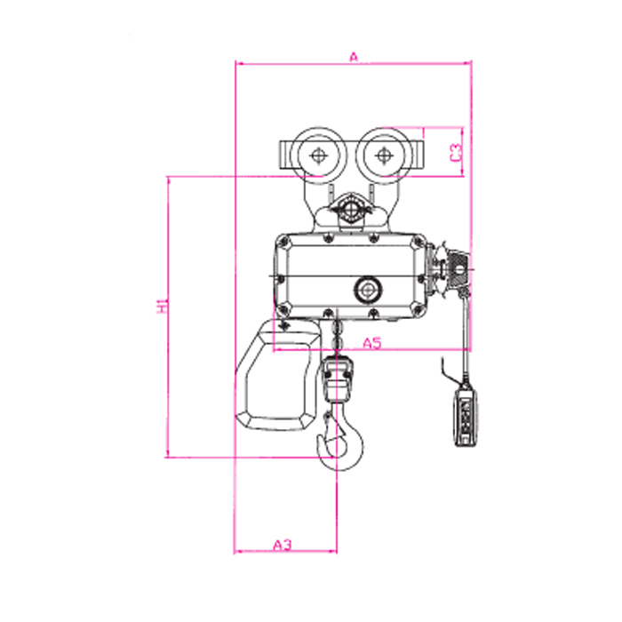Elektrokettenzug 620, Rollfahrwerk