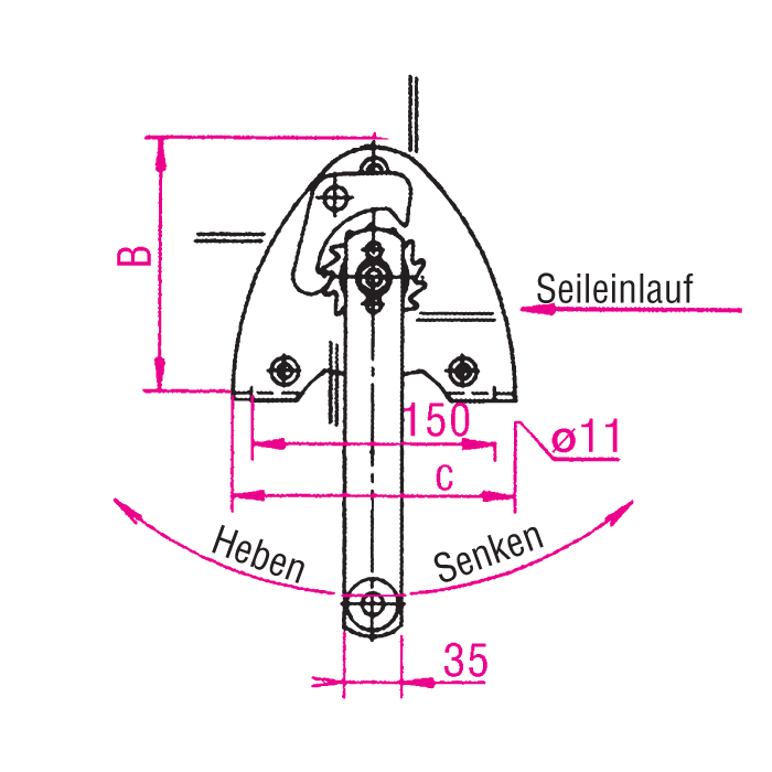 Flurwinde LB,verz.Ausführung, 150- 350kg