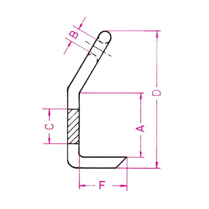 Plate Hook 2100 1.500kg 20deg for 264,09