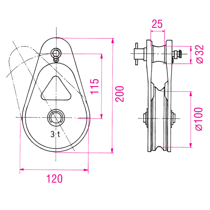 Umlenkrolle AL-A 32 kN / ST-A 32 kN