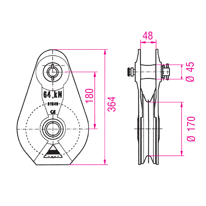 Umlenkrolle AL-A 64 kN / ST-A 64 kN