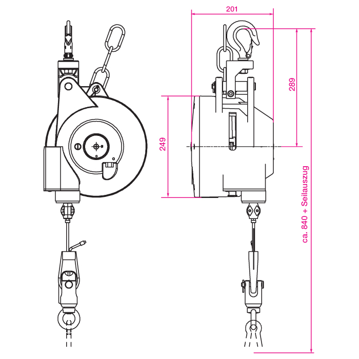 Balancer 7241 60 - 75kg 2m Ø5mm Steel For 1.644,71