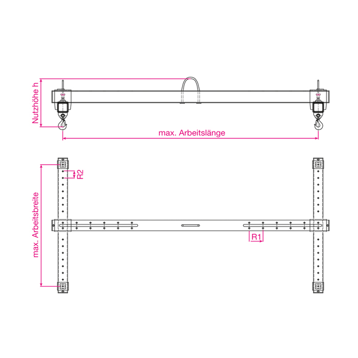 Lastraverse im Baukastensystem H-Form