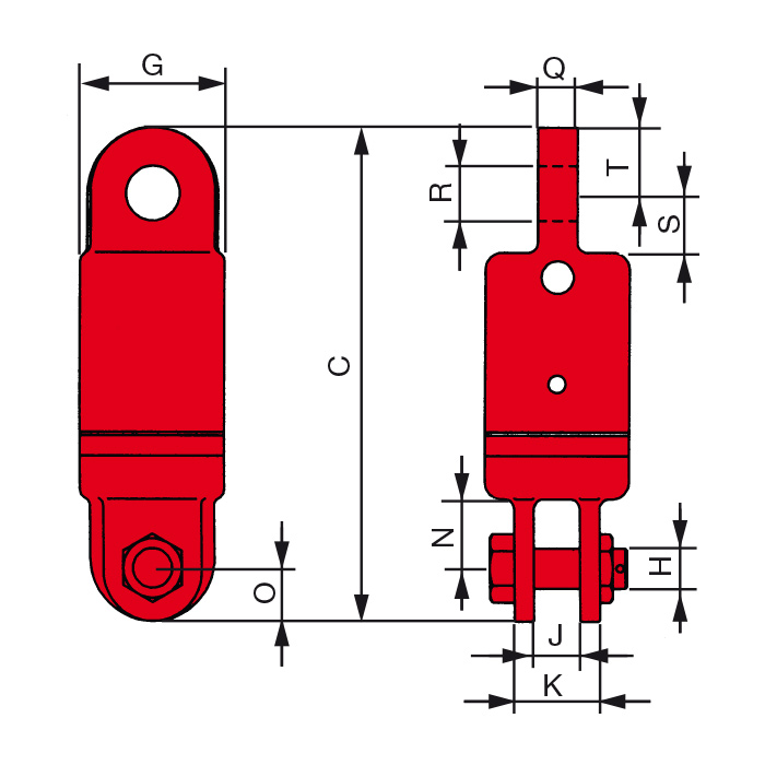 Drallfänger mit Öse und Gabel