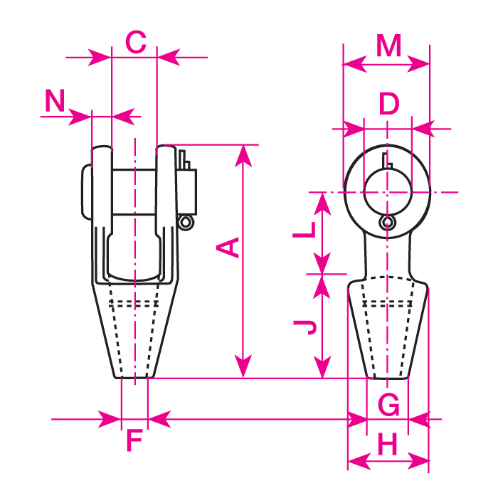 Vergussköpfe mit Gabel G-416