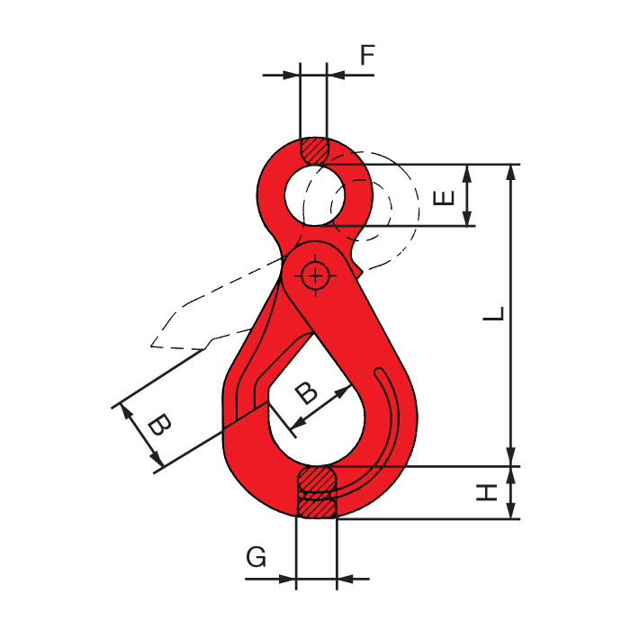Automatik-Sicherheitshaken mit Öse CRO