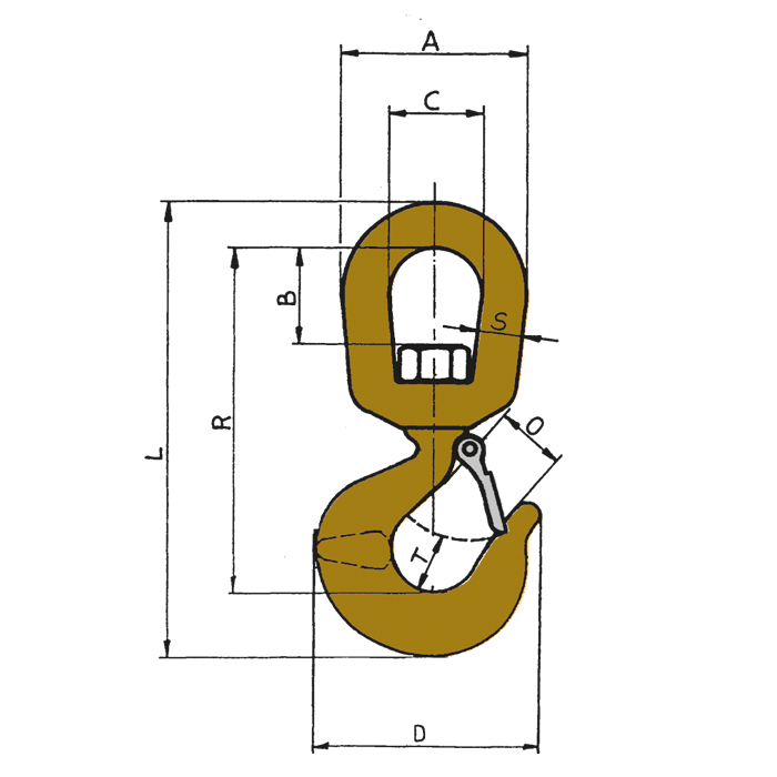 Sicherheitshaken mit Wirbel