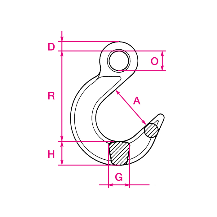 Weitmaulhaken/Gießereihaken mit Öse CY