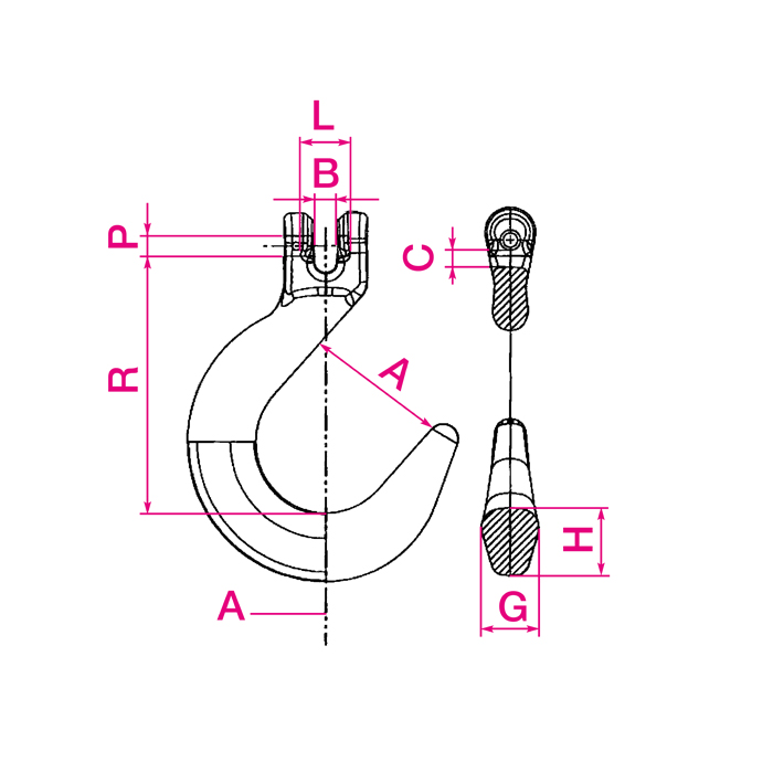 Weitmaulhaken/Gießereihak. mit Gabel CYF