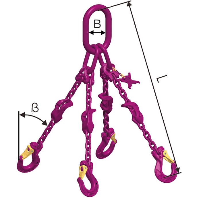 ICE-Anschlagk.,4str,m.verk.Klaue,S.Haken