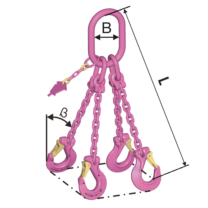 VIP-Anschlagk.,4-str mit S.Haken Cobra