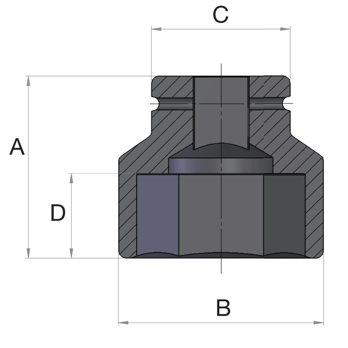 Stecknüsse sechskant Zoll Typ IS