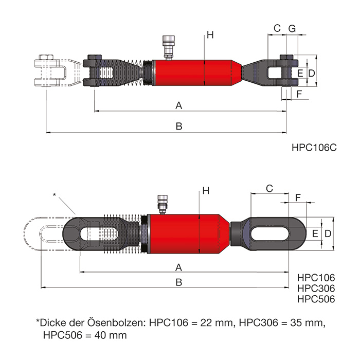 Einfachwirkender Zugzylinder HPC