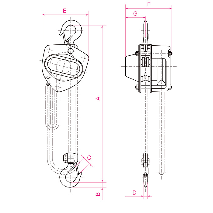 Flaschenzug CBMOH 500kg 3m 1ST CB Mining