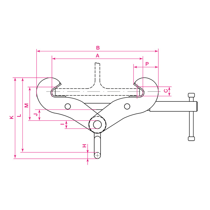 Trägerklemme TK 1.000kg 75-230mm