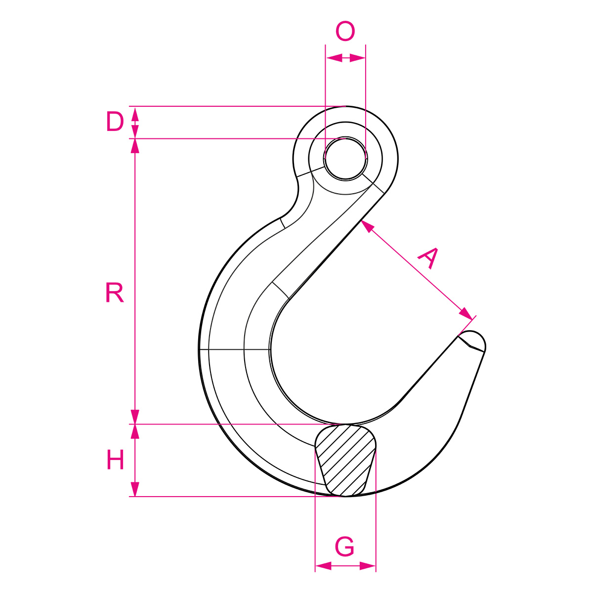 Weitmaulhaken mit Öse CY