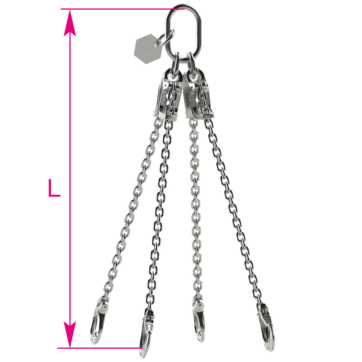 Anschlagkette 4-strang, Gabelhaken