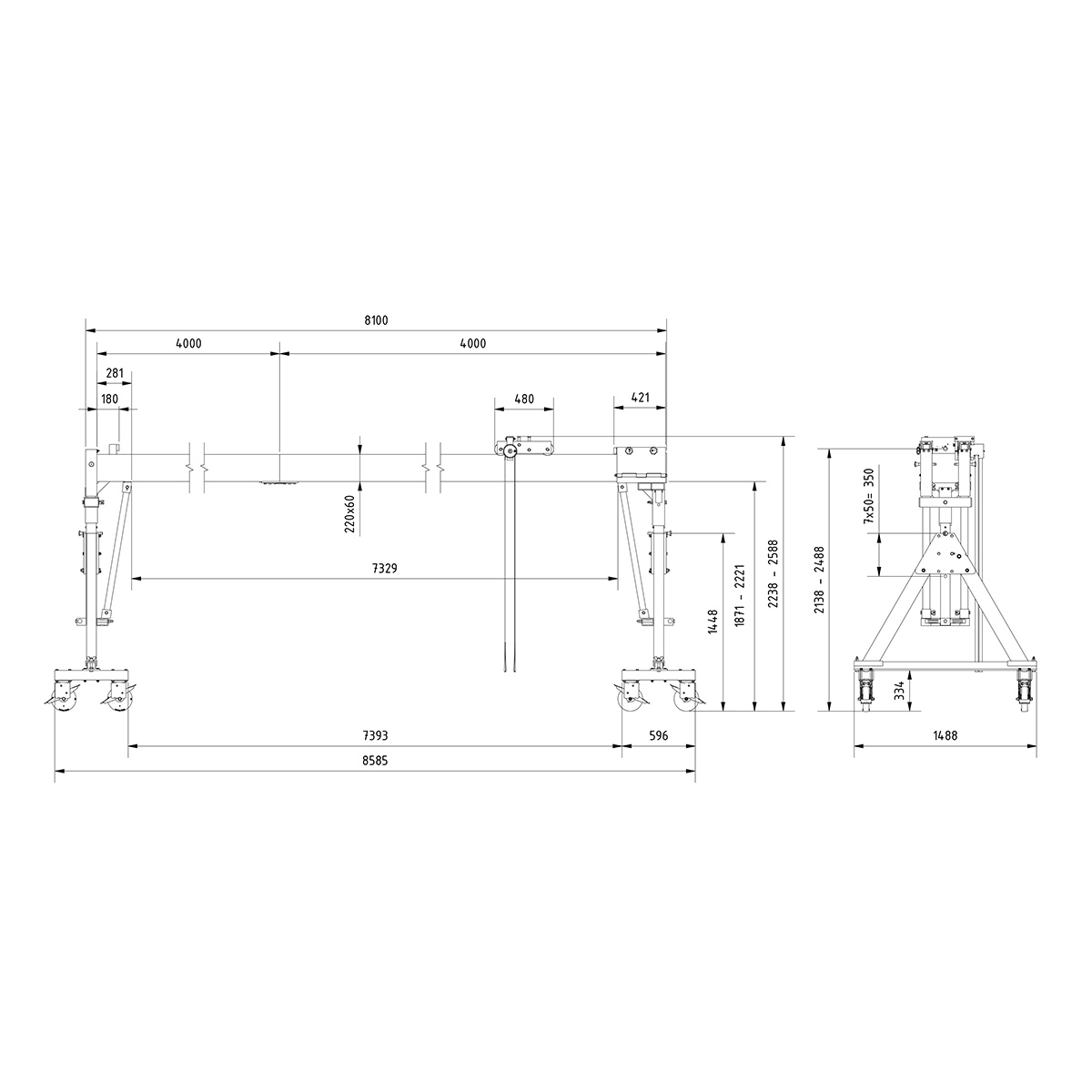 Aluminium Portalkr.mob. 1.000kg
