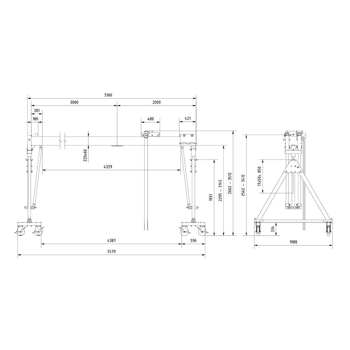 Aluminium Portalkr.mob. 1.000kg