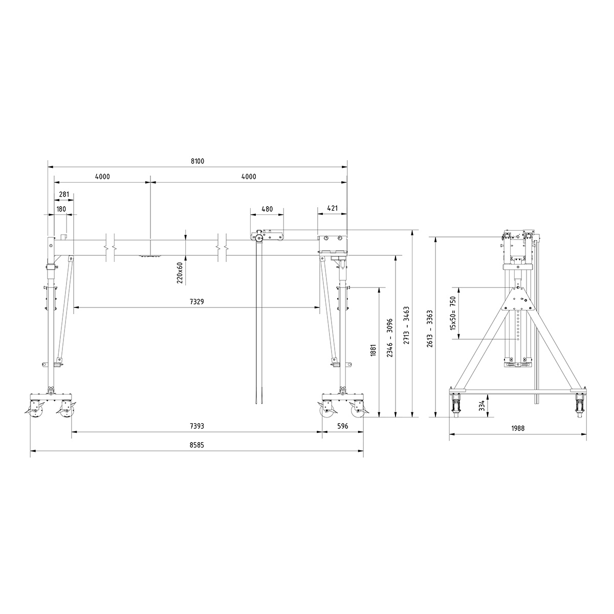 Aluminium Portalkr.mob. 1.000kg