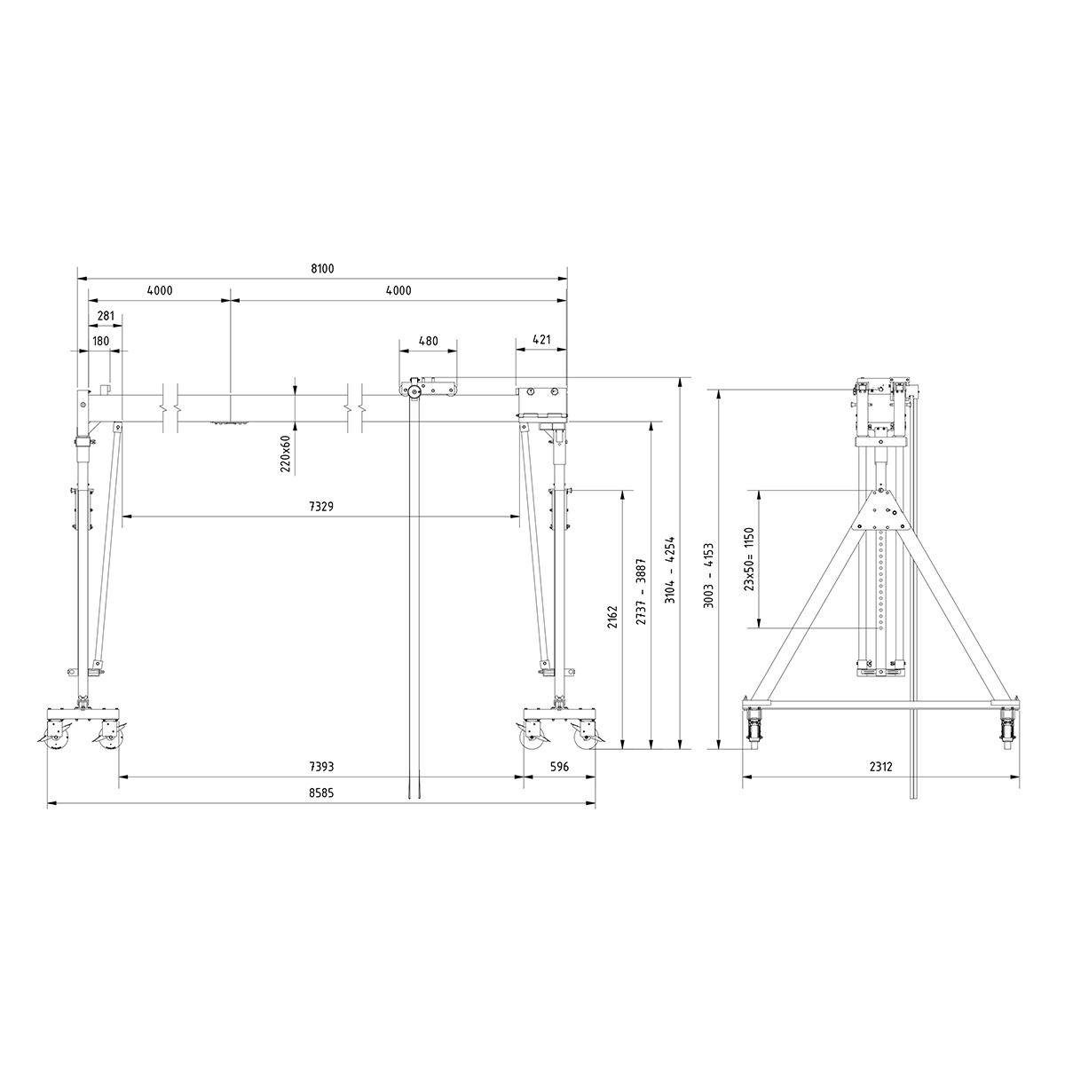 Aluminium Portalkr.mob. 1.000kg