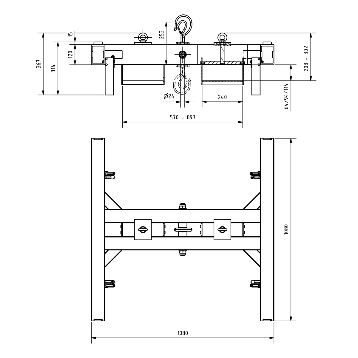 Alu-Lasttraverse für Big-Bag