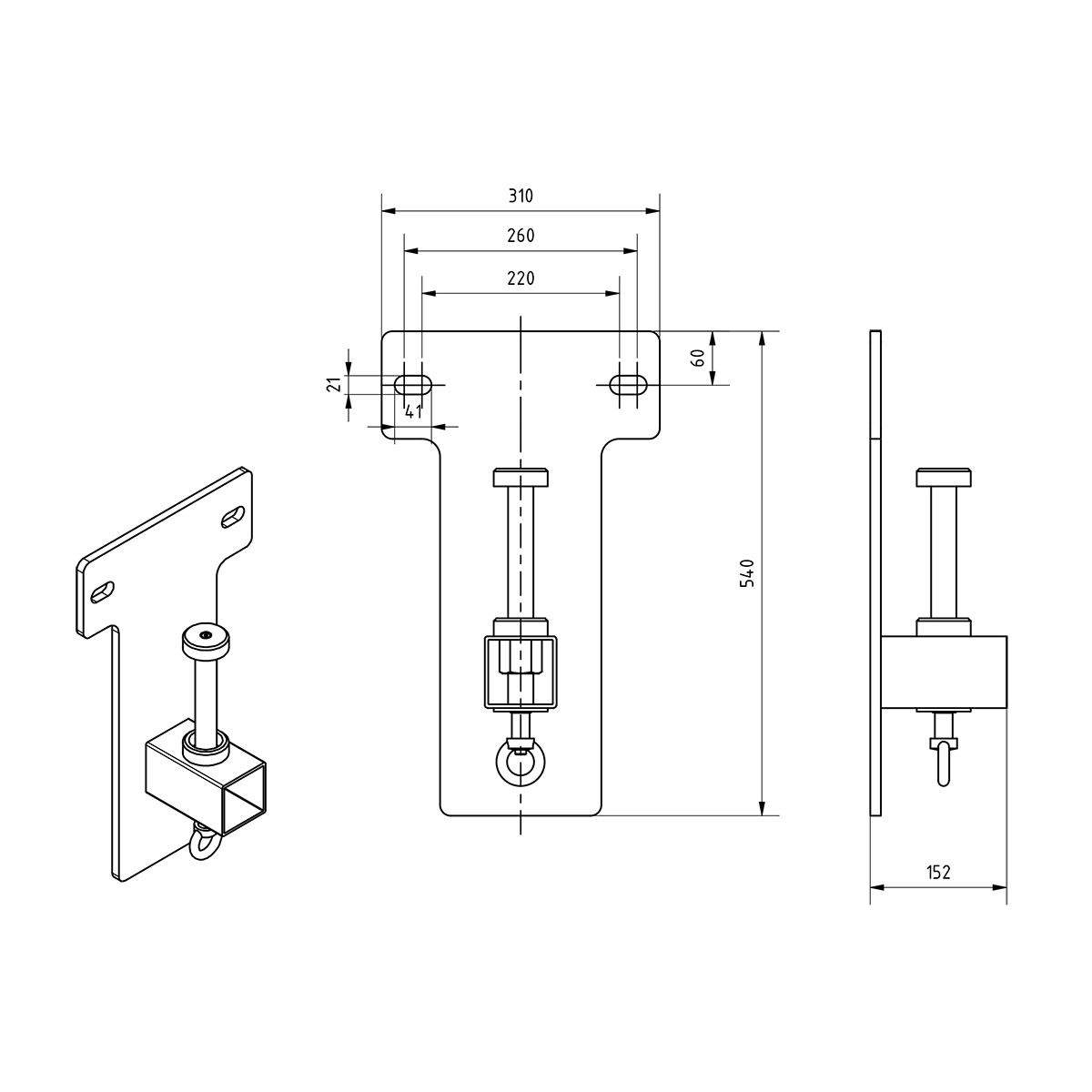 Wandkonsole für Alu-Portalkran
