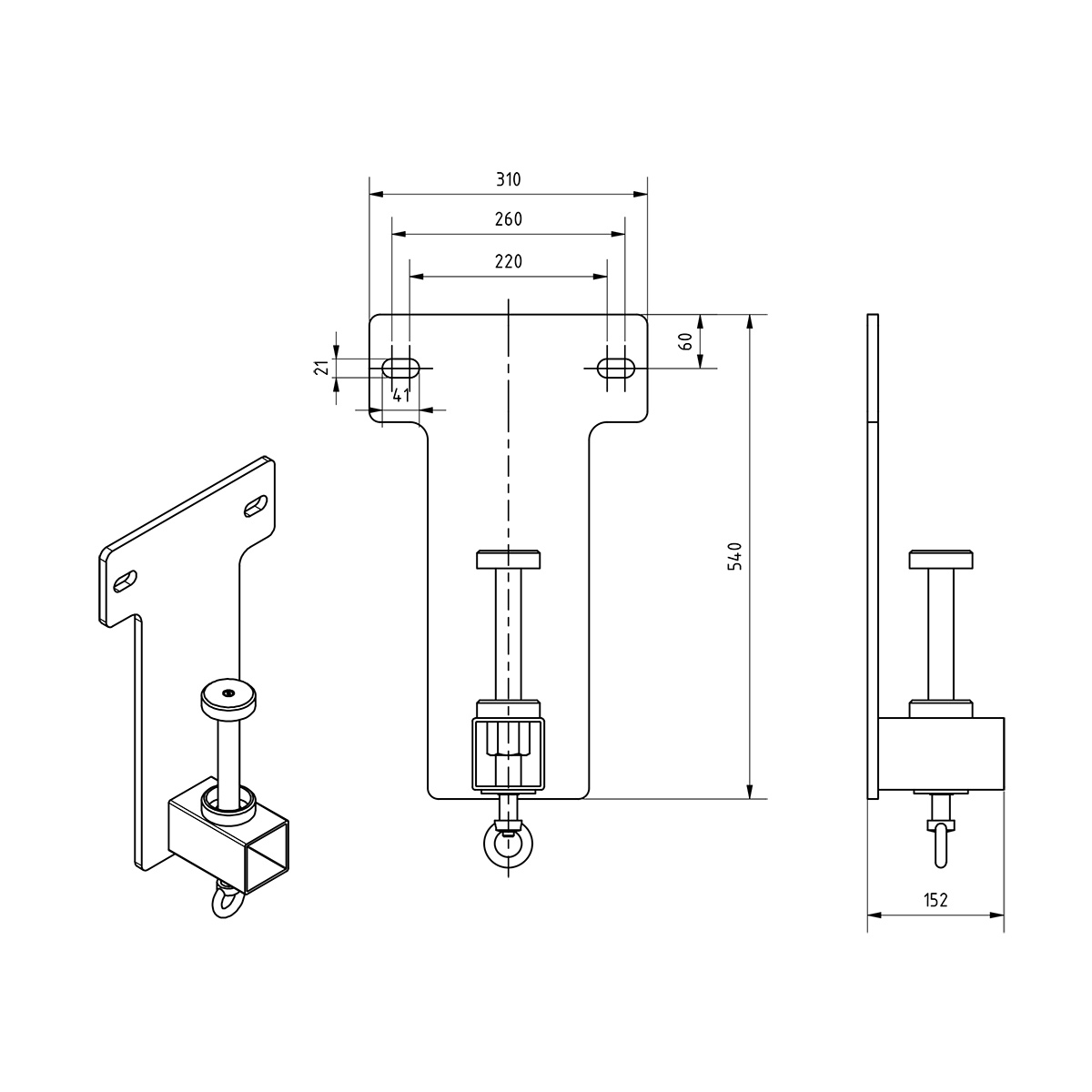 Wandkonsole für Alu-Portalkran