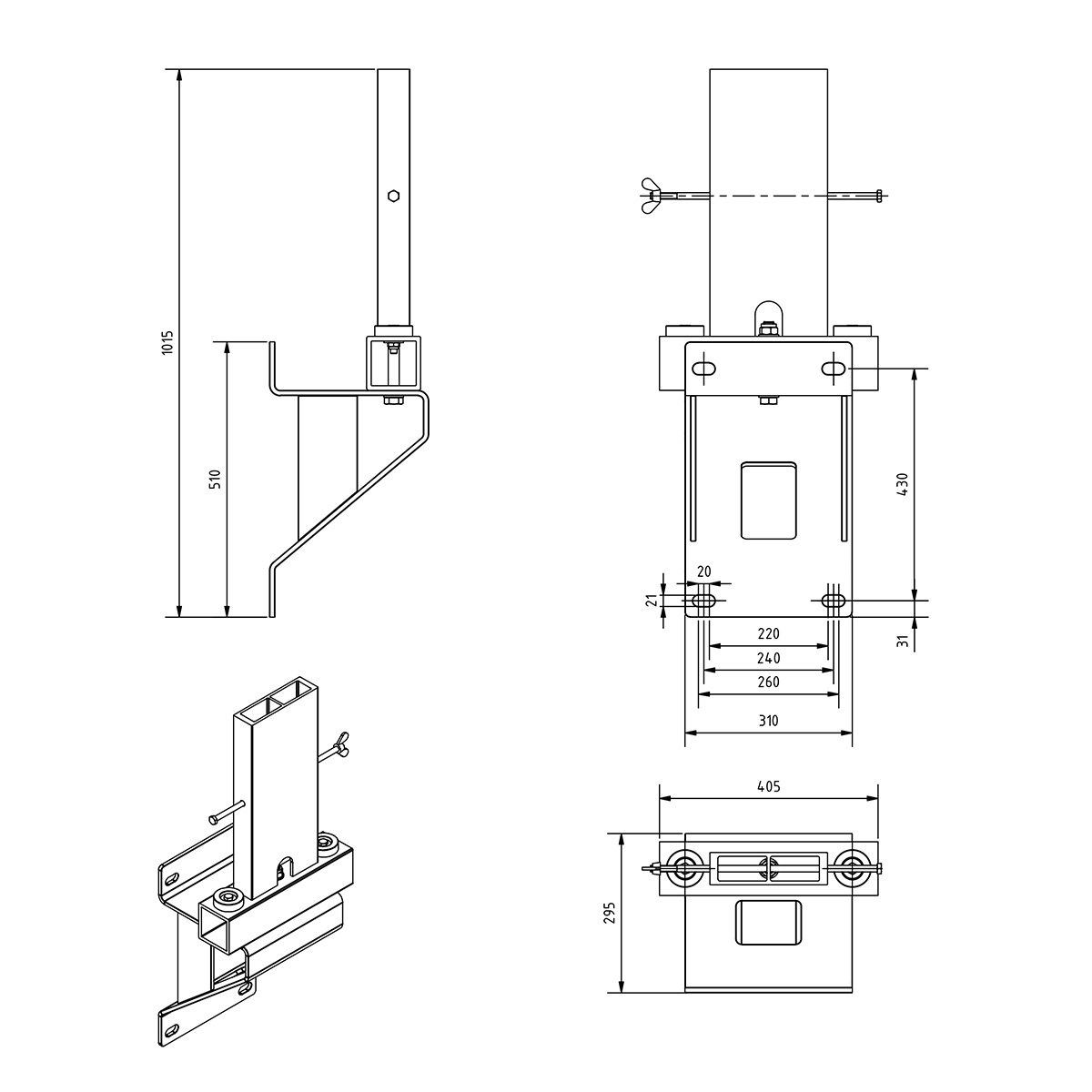 Wandkonsole für Alu-Portalkran
