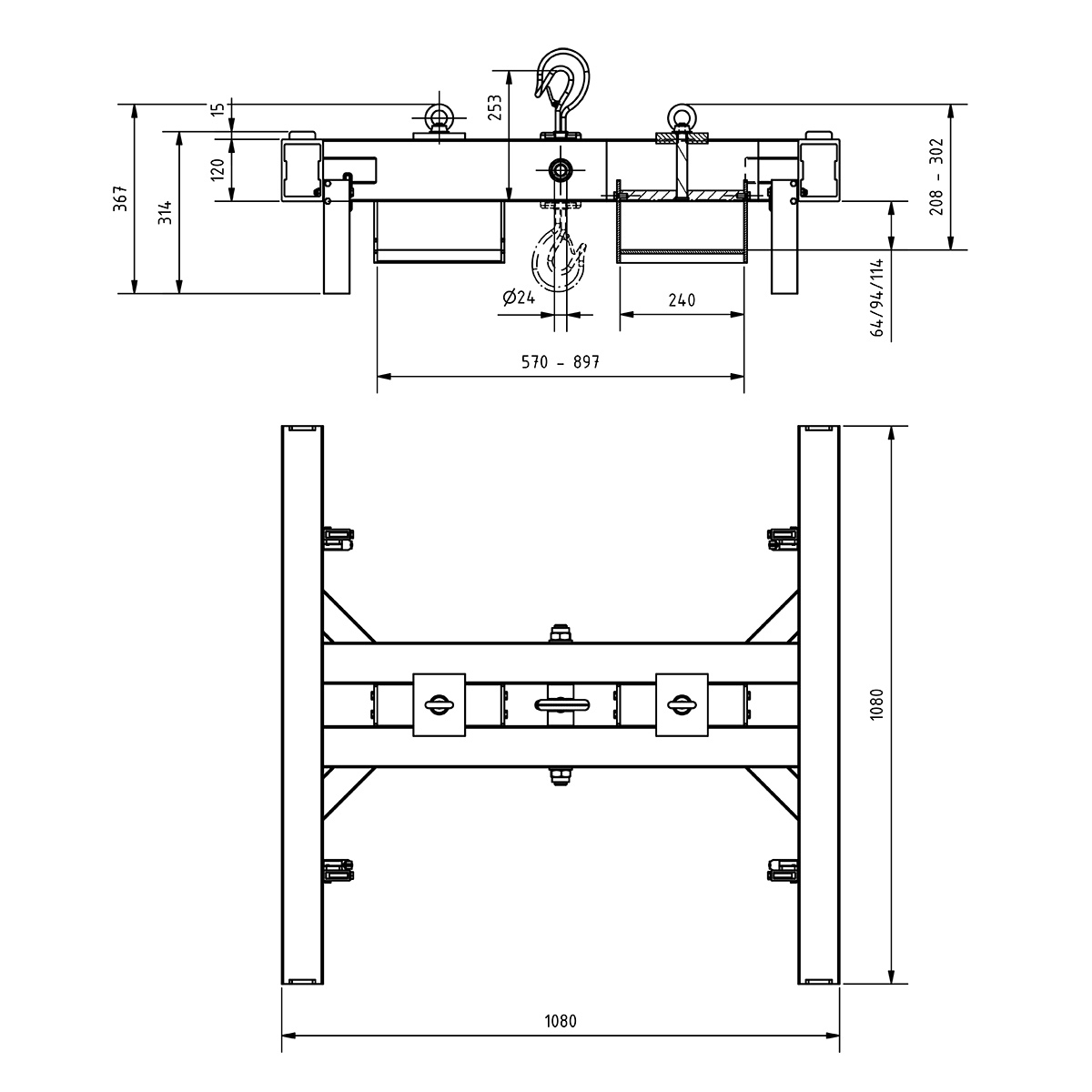 Mehrträgertr. 3.000kg