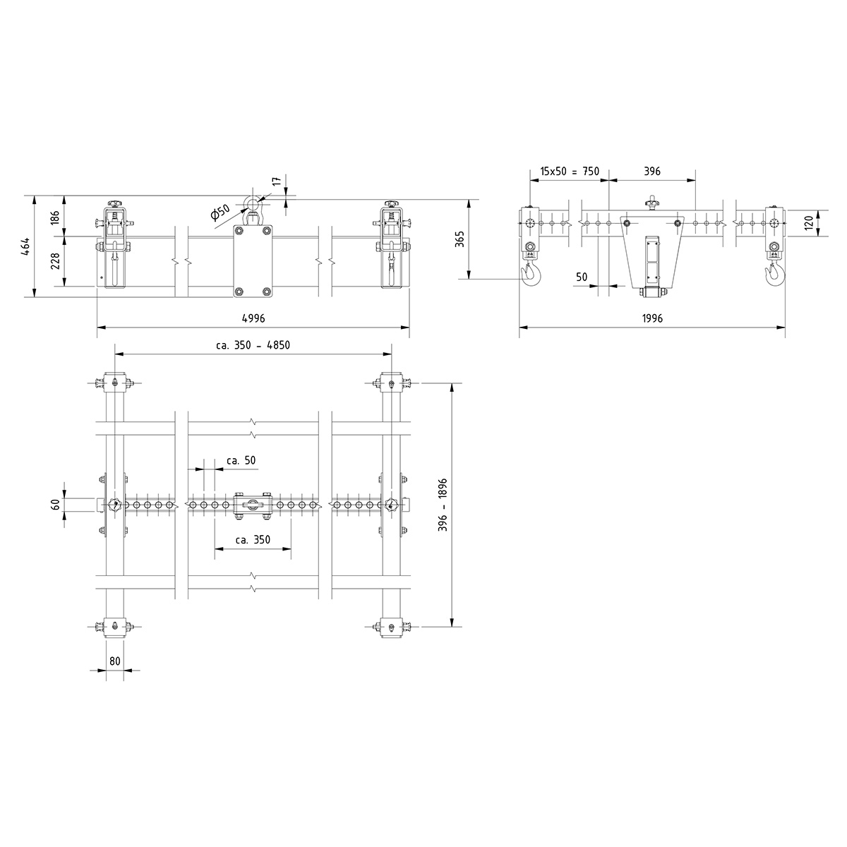 Mehrträgertr. 1.000kg