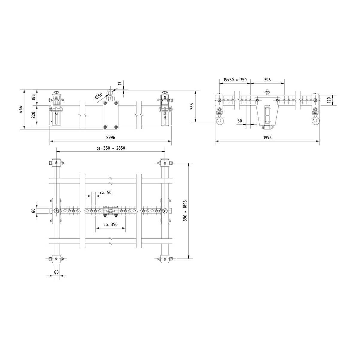 Mehrträgertr. 3.000kg