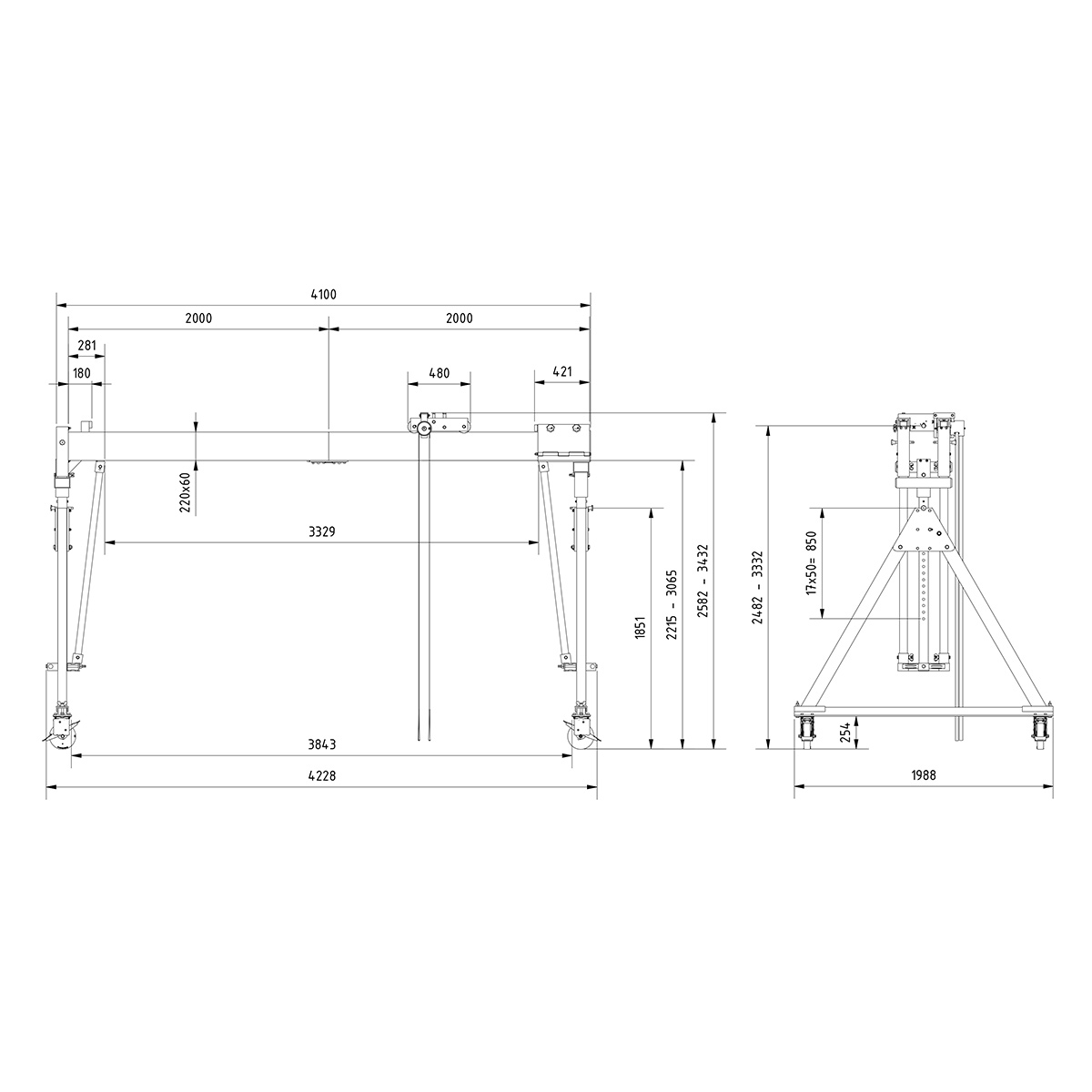 Aluminium Portalkr.mob. 1.000kg